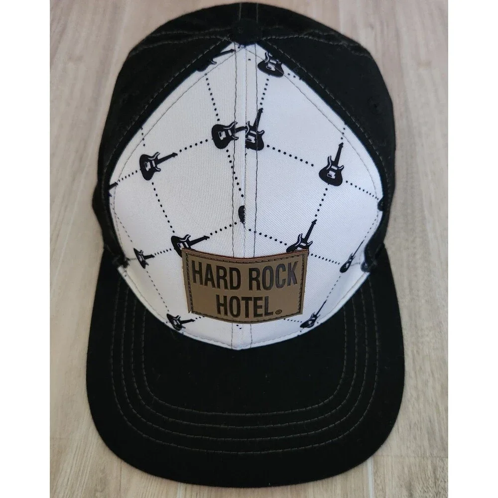 Hard Rock Hotel Baseball Cap Black & White Guitars Las Vegas One Size